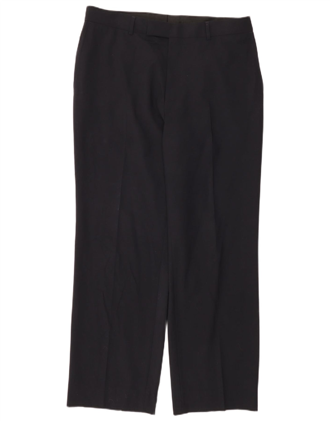 HUGO BOSS Womens Straight Suit Trousers W34 L31 Navy Blue Virgin Wool