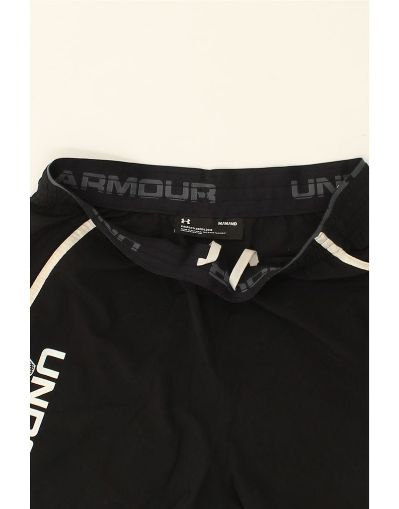 UNDER ARMOUR Womens Graphic Sport Shorts UK 14 Medium Black | Vintage Under Armour | Thrift | Second-Hand Under Armour | Used Clothing | Messina Hembry 
