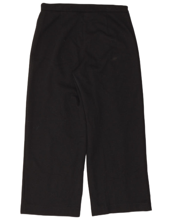 Marks & Spencer Womens Wide Leg Casual Trousers UK 14 Large W32 L28 Black
