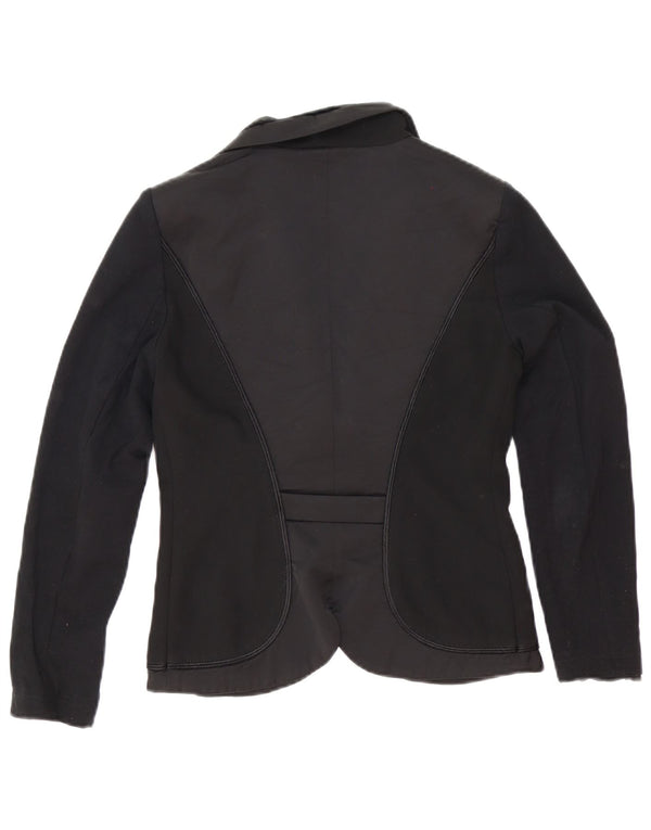 Roccobarocco Womens 2 Button Blazer Jacket IT 42 Medium Black Polyester