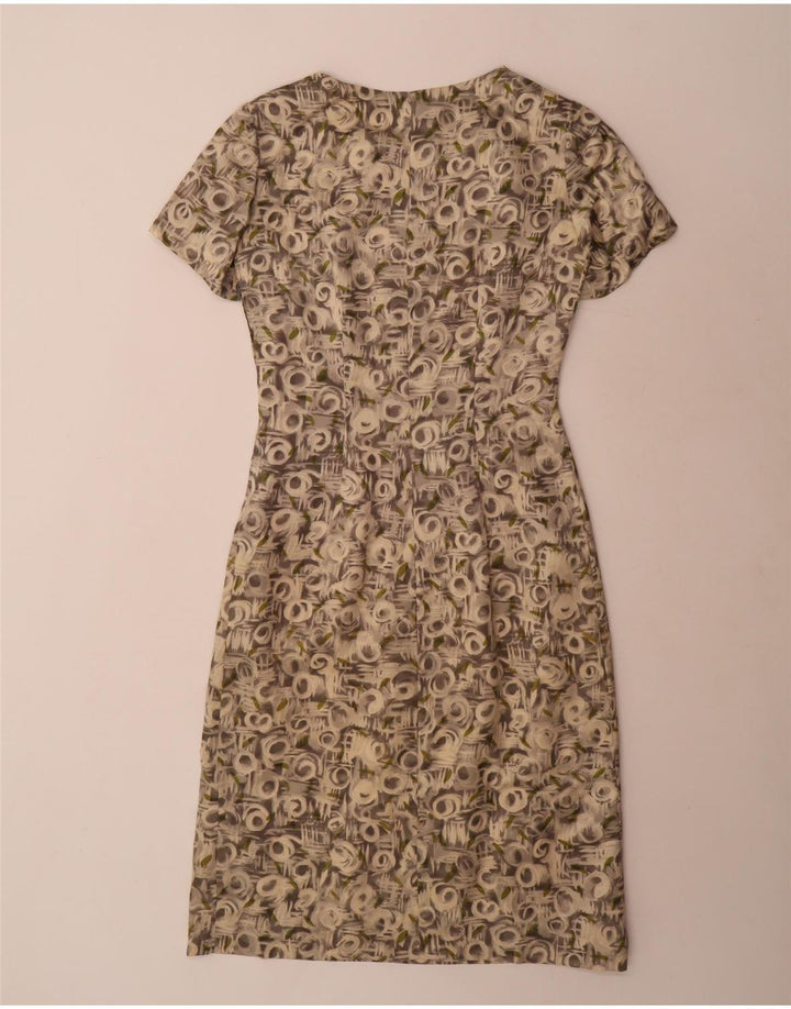 Vintage Womens Abstract Pattern 3/4 Sleeve 2 Piece Set UK 12 Medium Grey