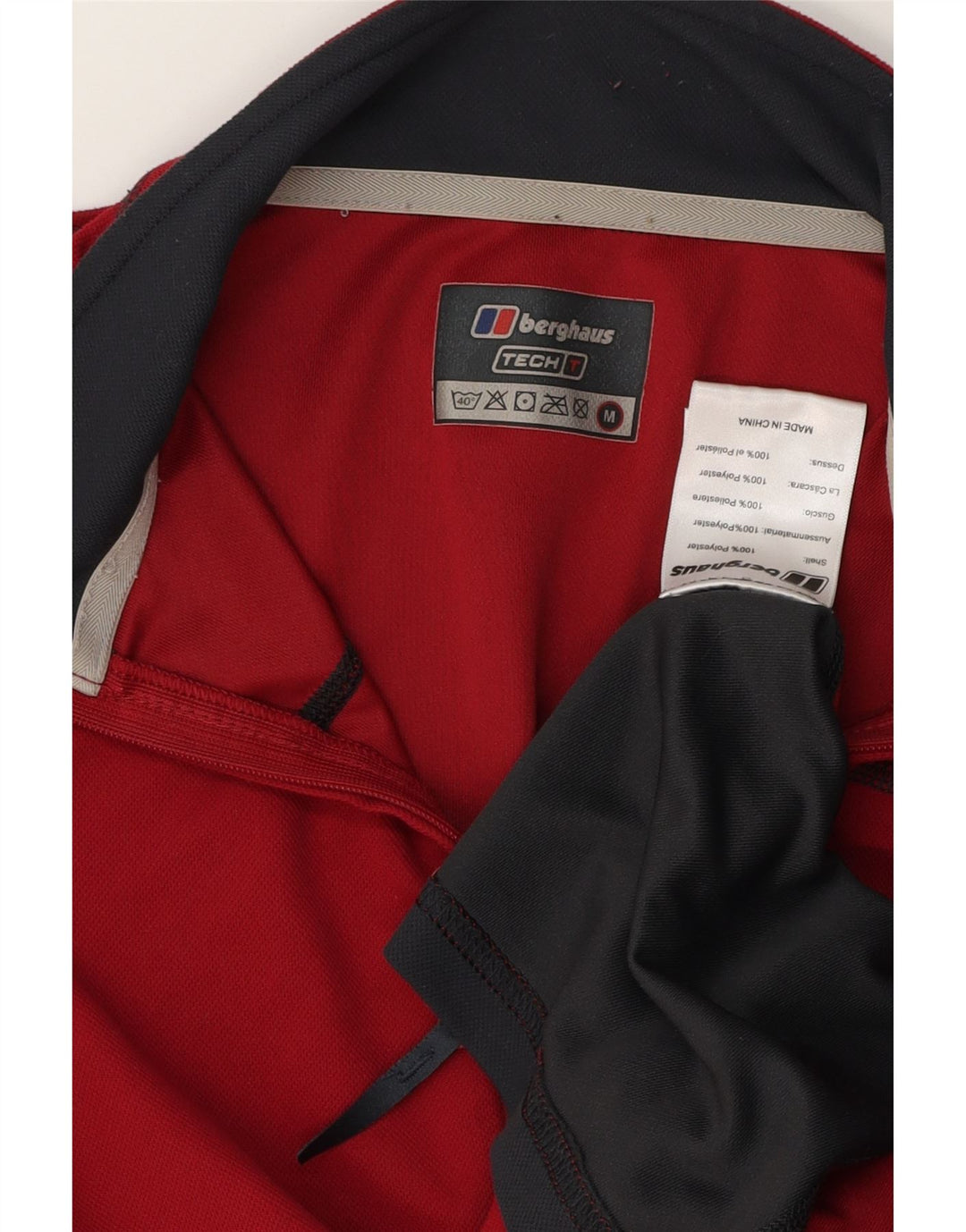 Berghaus Mens Zip Neck Pullover Tracksuit Top Medium Red Colourblock