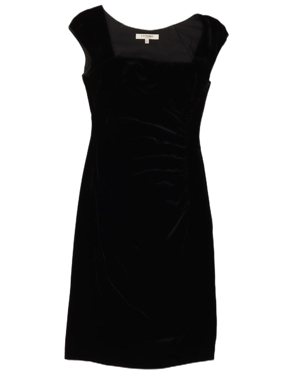 L.K. Bennett Womens Velvet Sheath Dress UK 8 Small Black Viscose