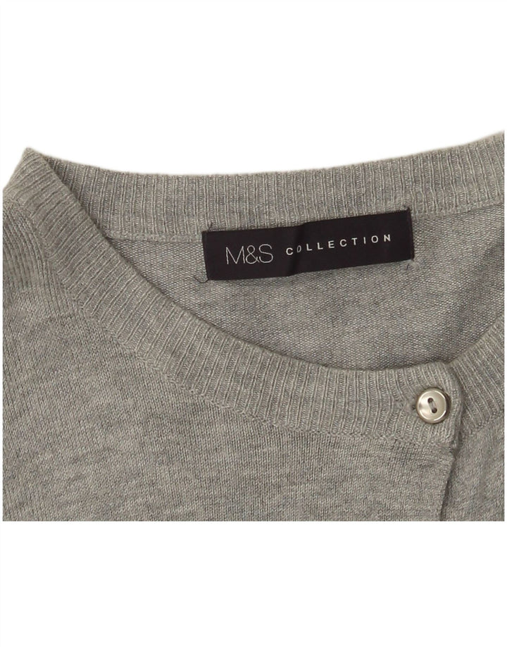 Marks & Spencer Womens Cardigan Sweater UK 10 Small Grey