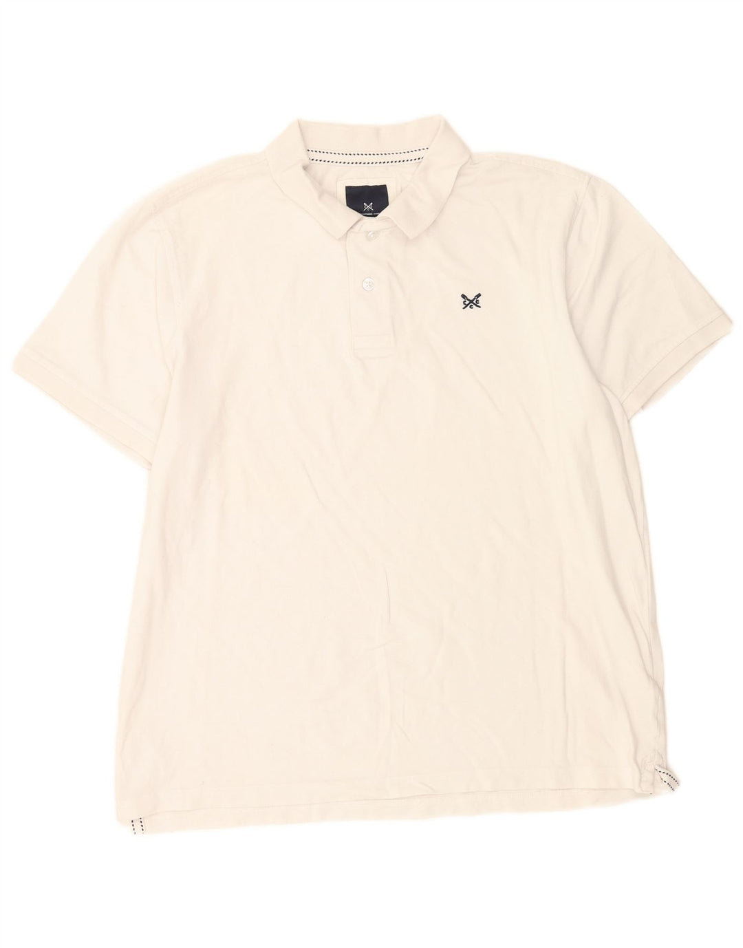Crew Clothing Mens Polo Shirt XL White Cotton