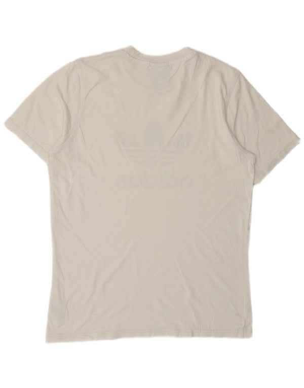 Adidas Mens Graphic T-Shirt Top Medium White Cotton