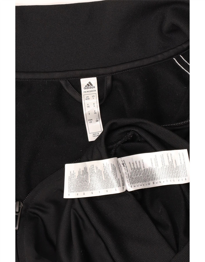 Adidas Mens Tracksuit Top Jacket UK 44/46 Large Black Polyester