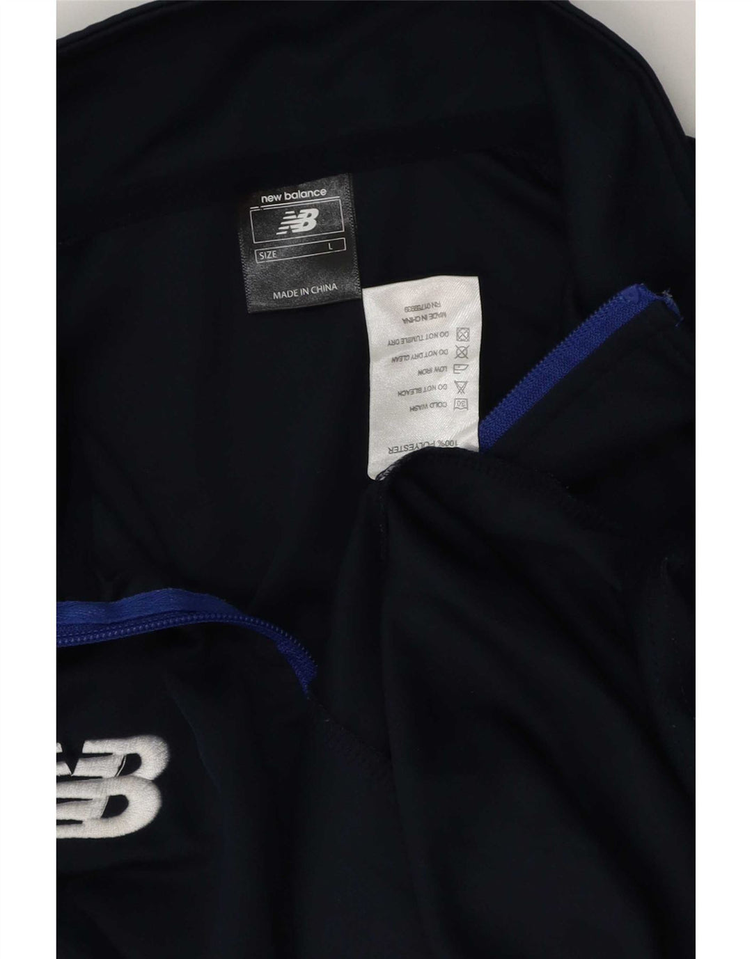 New Balance Mens Graphic Pullover Tracksuit Top Large Navy Blue
