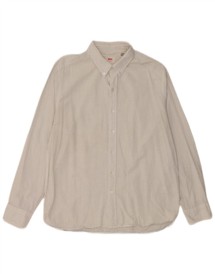 Levi's Mens Shirt Large White Spotted Cotton