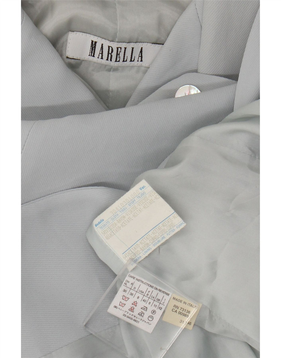 Marella Womens 4 Button Longline Blazer Jacket UK 10 Small Blue Rayon