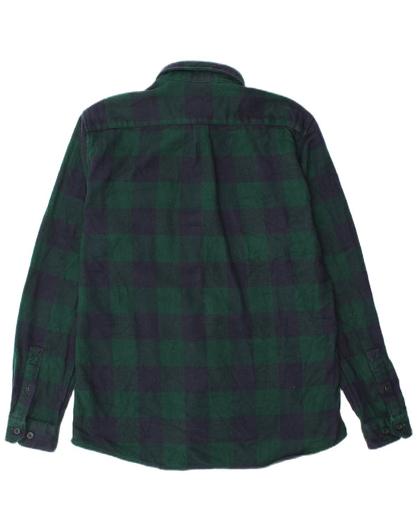Barbour Mens Tailored Fit Flannel Shirt Large Green Check Cotton