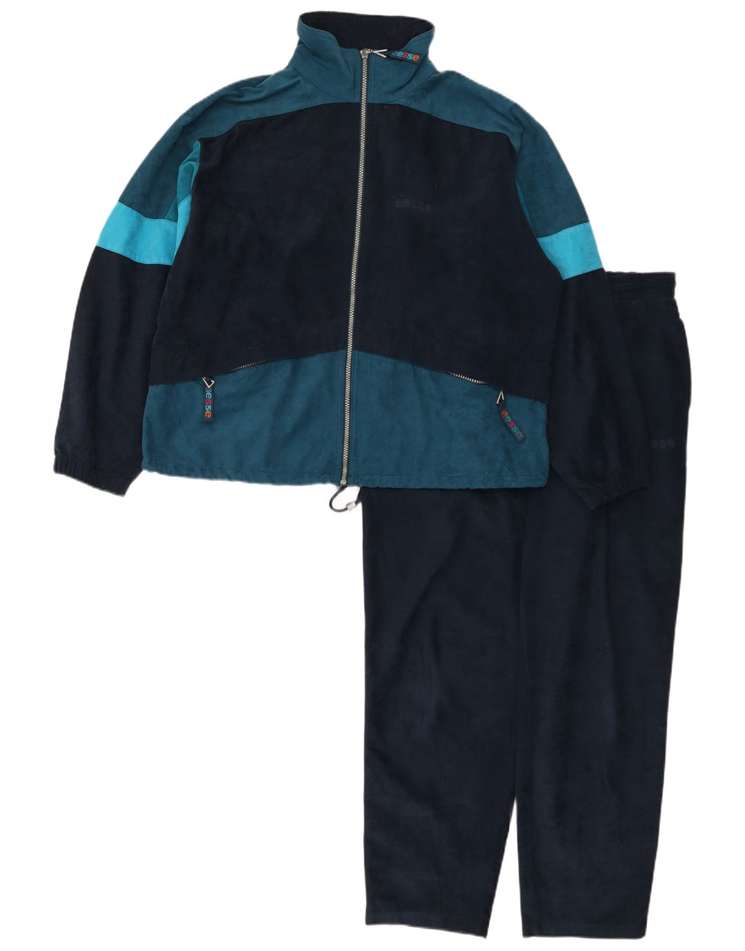 Aesse Womens Full Tracksuit IT 46 Small Navy Blue Colourblock Sports
