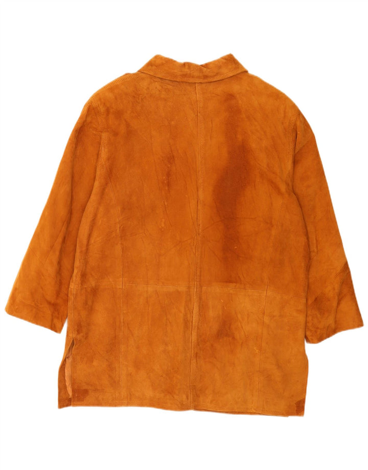 Vintage Womens Suede Jacket IT 42 Medium Brown Leather