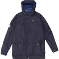 JACK WOLFSKIN Boys Hooded Windbreaker Coat 15-16 Years Navy Blue Polyamide