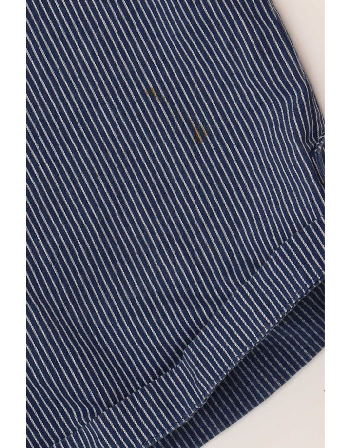 Marks & Spencer Womens Chino Shorts UK 12 Medium W30 Navy Blue Pinstripe