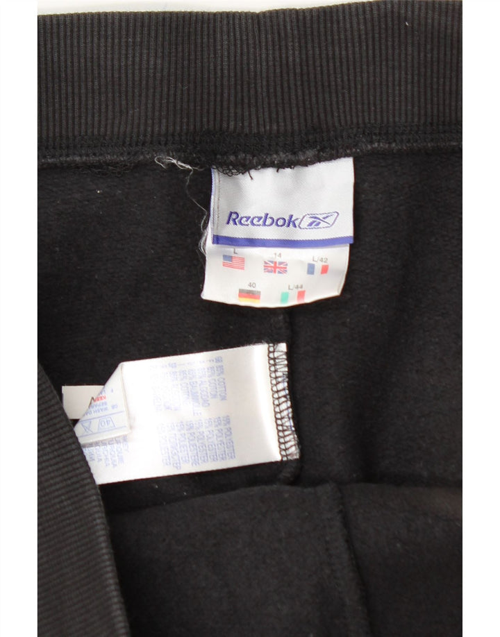 REEBOK Womens Tracksuit Trousers UK 14 Large Black Cotton Vintage Reebok and Second-Hand Reebok from Messina Hembry 