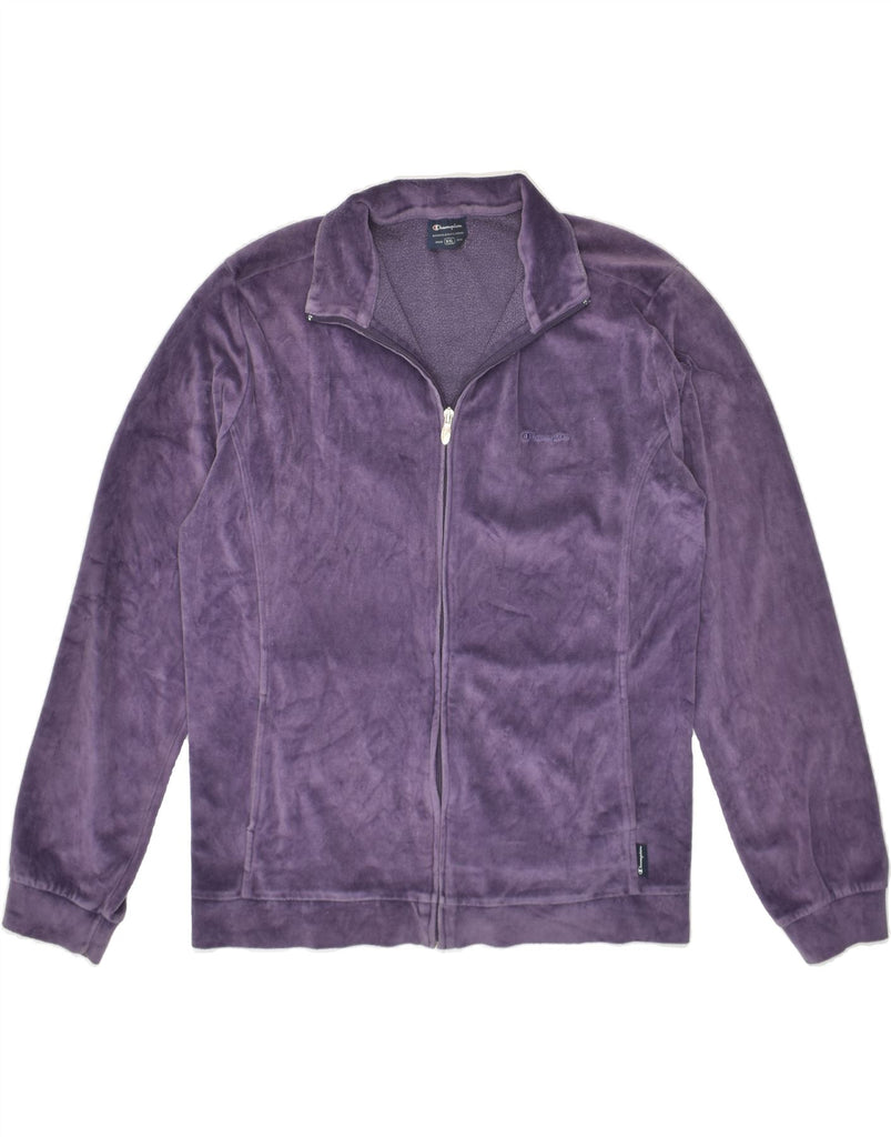 CHAMPION Womens Tracksuit Top Jacket UK 20 2XL Purple Polyester | Vintage Champion | Thrift | Second-Hand Champion | Used Clothing | Messina Hembry 