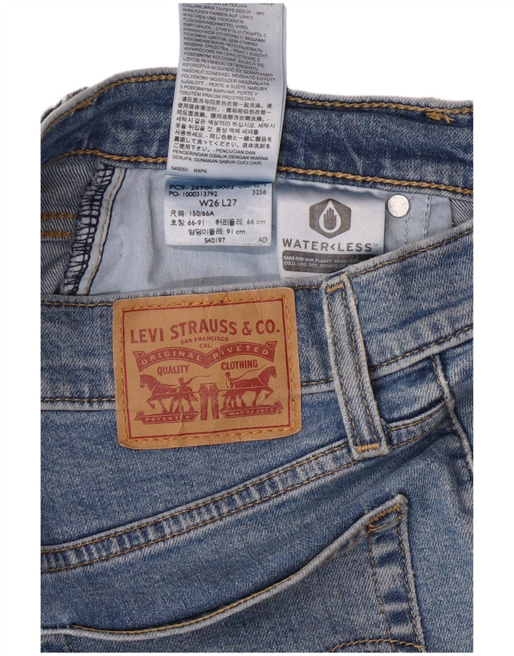 Levi's Womens High Waist Tapered Jeans W26 L27 Blue Cotton