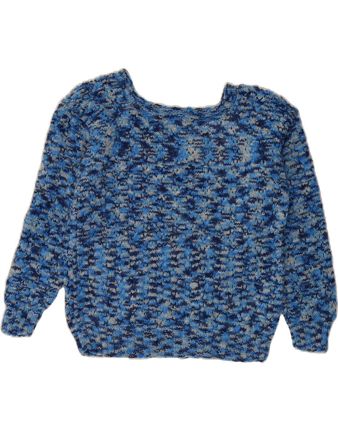 VINTAGE Womens Boat Neck Jumper Sweater UK 12 Medium Blue Flecked Vintage Vintage and Second-Hand Vintage from Messina Hembry 