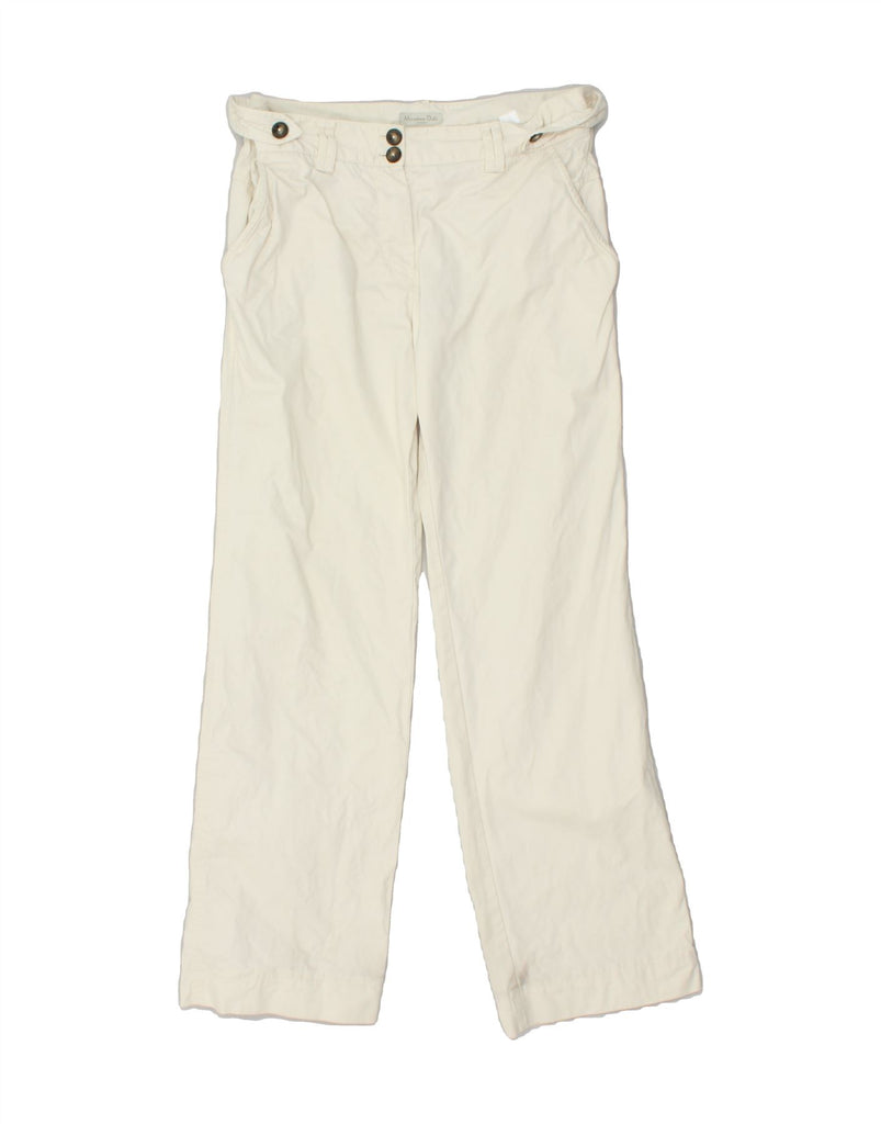 MASSIMO DUTTI Womens Straight Casual Trousers W30 L30 White Cotton | Vintage Massimo Dutti | Thrift | Second-Hand Massimo Dutti | Used Clothing | Messina Hembry 