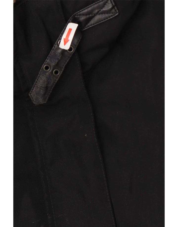 PEUTEREY Womens Padded Parka Jacket IT 44 Medium Black Wool