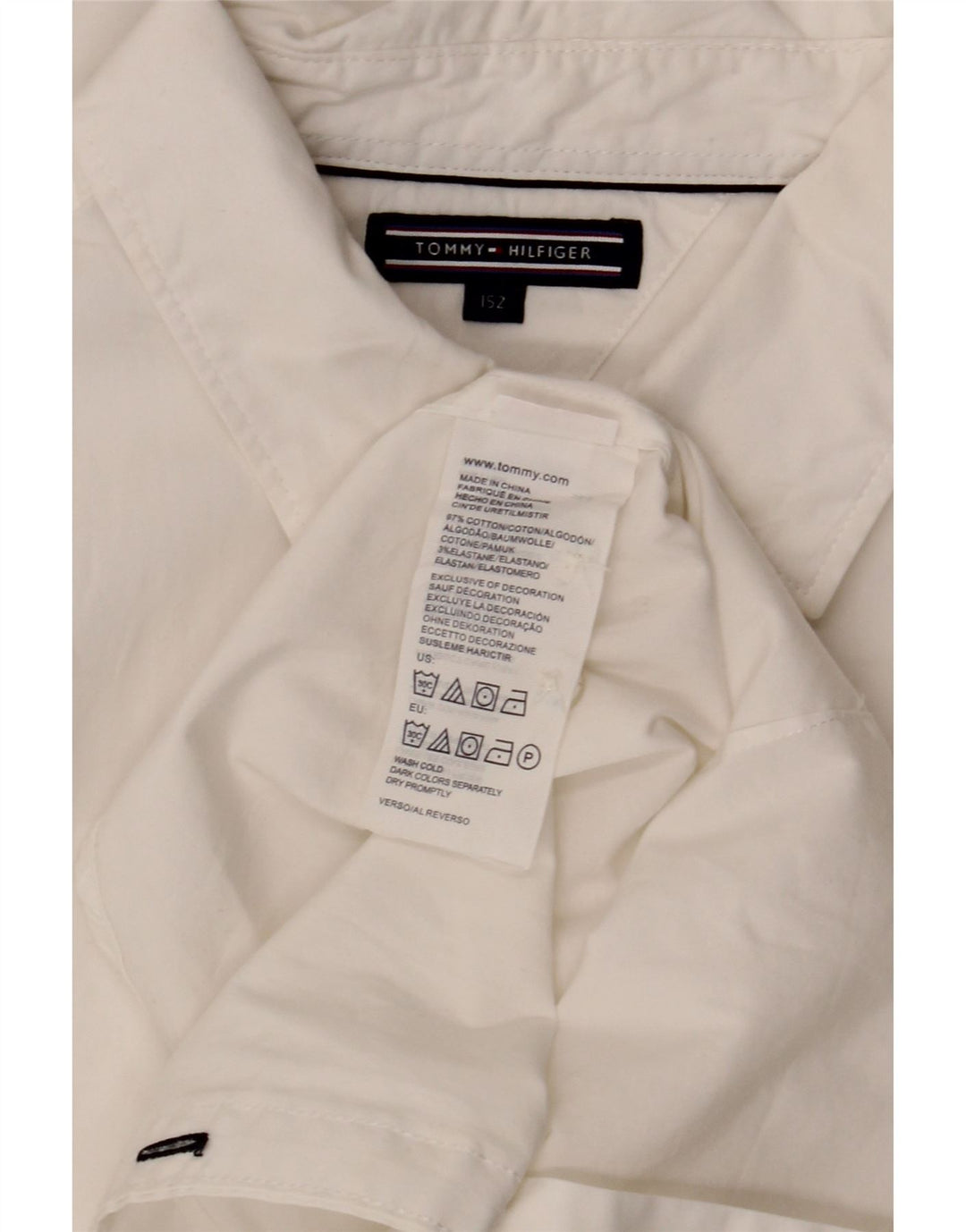 Tommy Hilfiger Boys Shirt 11-12 Years White Cotton