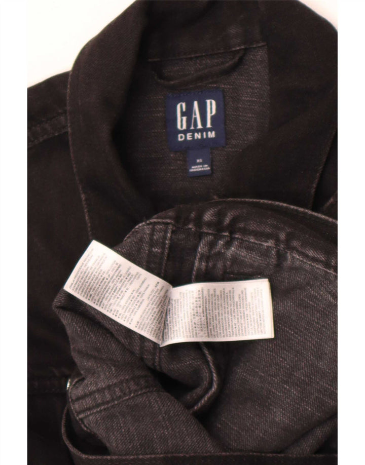 Gap Womens Denim Jacket UK 6 XS Black Cotton