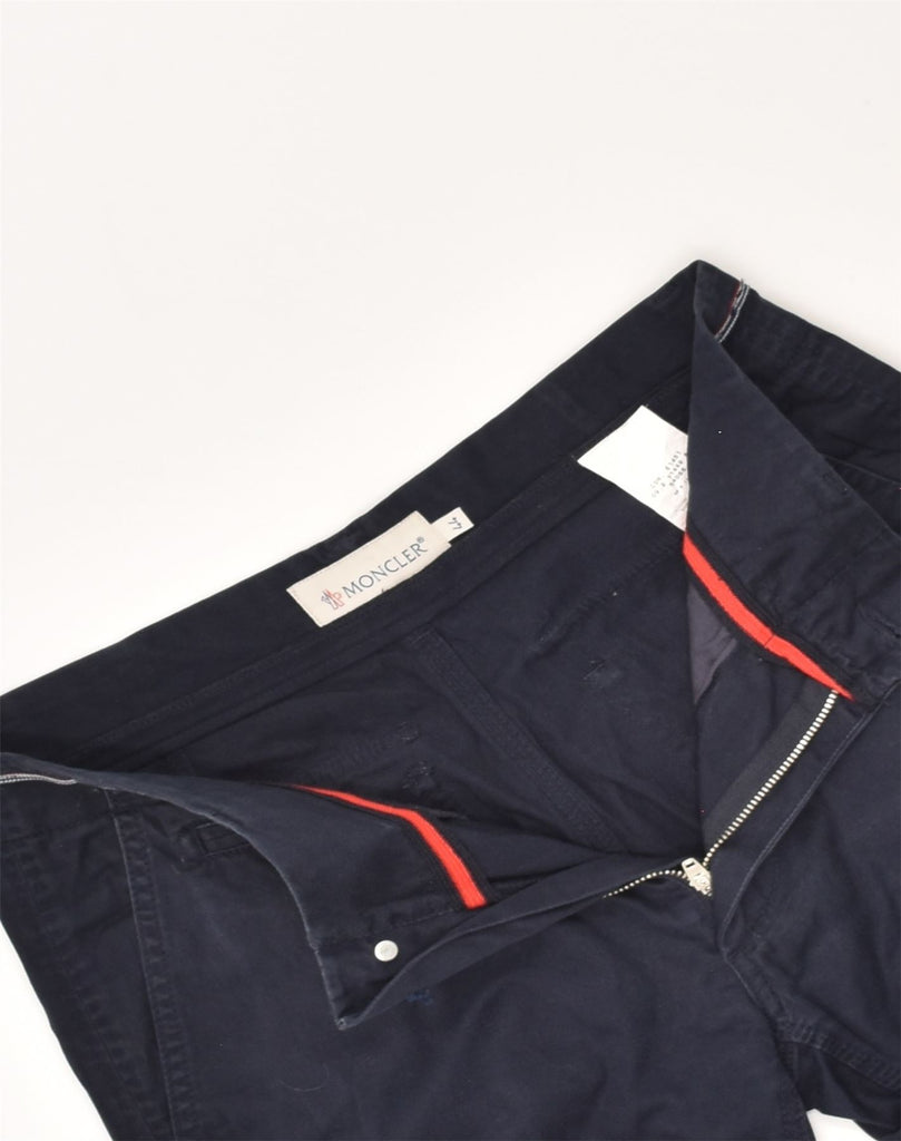 MONCLER Womens Straight Chino Trousers IT 44 Medium W30 L30 Blue Cotton | Vintage Moncler | Thrift | Second-Hand Moncler | Used Clothing | Messina Hembry 