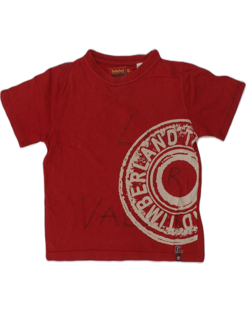 TIMBERLAND Boys Graphic T-Shirt Top 3-4 Years Red Cotton | Vintage Timberland | Thrift | Second-Hand Timberland | Used Clothing | Messina Hembry 