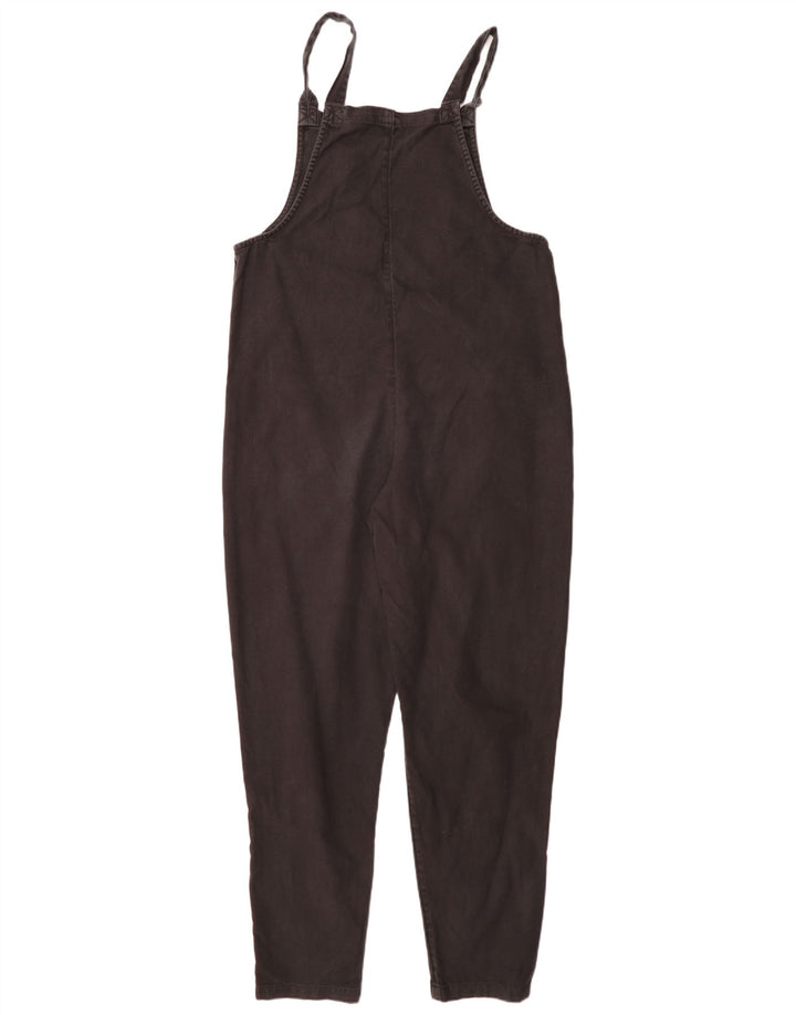 Lucy & Yak Womens Long Dungaree Jumpsuit UK 12 Medium Black Cotton