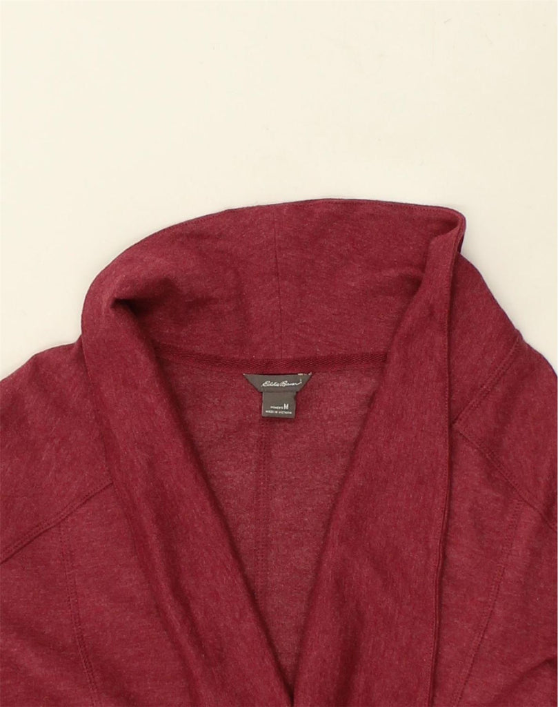 EDDIE BAUER Womens Cardigan Sweater UK 12 Medium Burgundy Cotton | Vintage Eddie Bauer | Thrift | Second-Hand Eddie Bauer | Used Clothing | Messina Hembry 