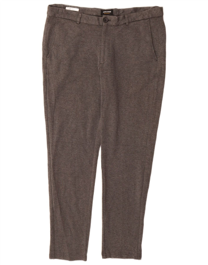 JACK & JONES Mens Marco Slim Chino Trousers W36 L32 Grey Viscose