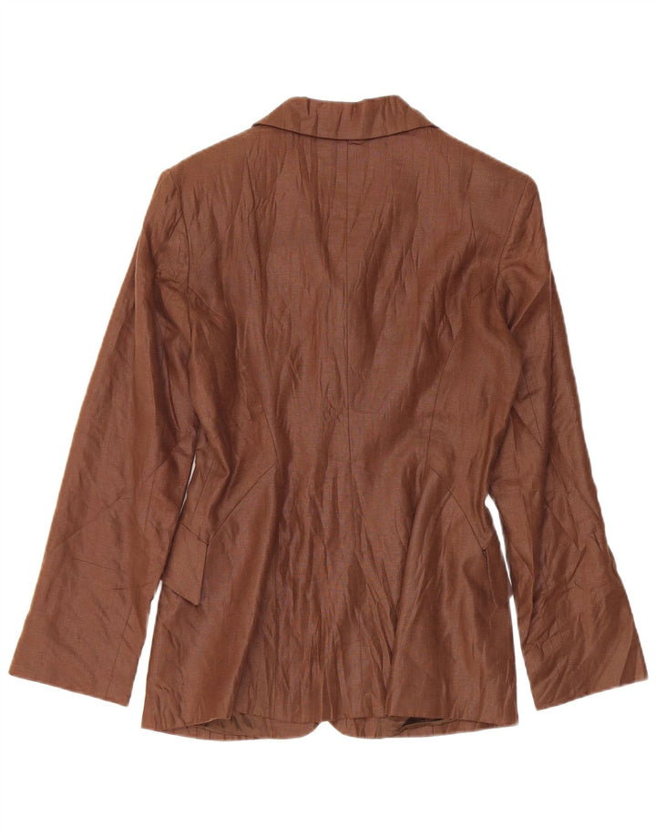 Vintage Womens 3 Button Blazer Jacket UK 10 Small Brown