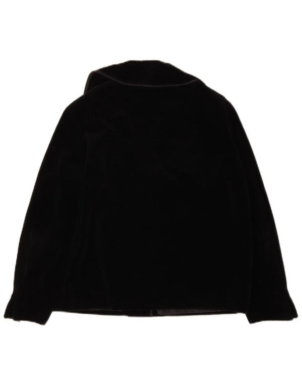 Vintage Womens 4 Button Velvet Blazer Jacket UK 14 Large Black