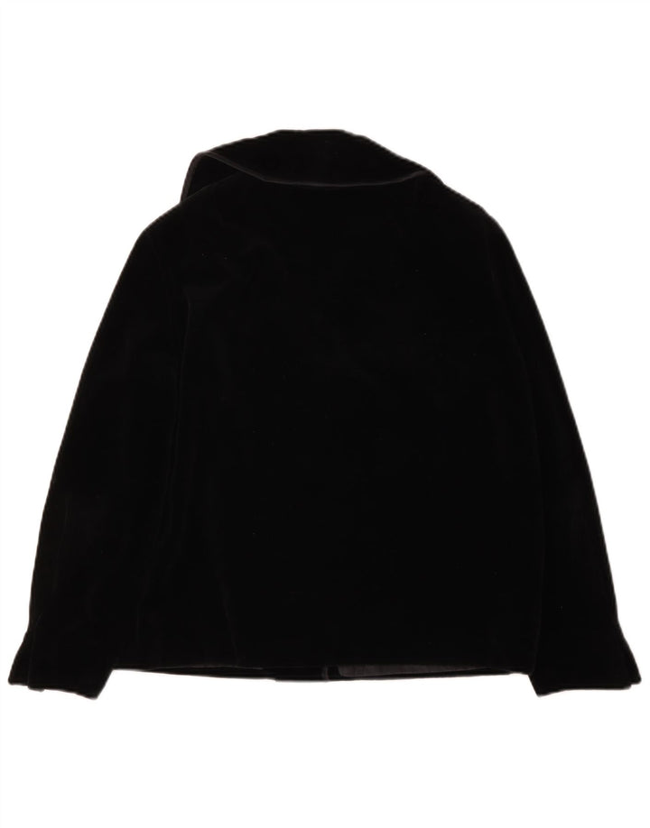 Vintage Womens 4 Button Velvet Blazer Jacket UK 14 Large Black