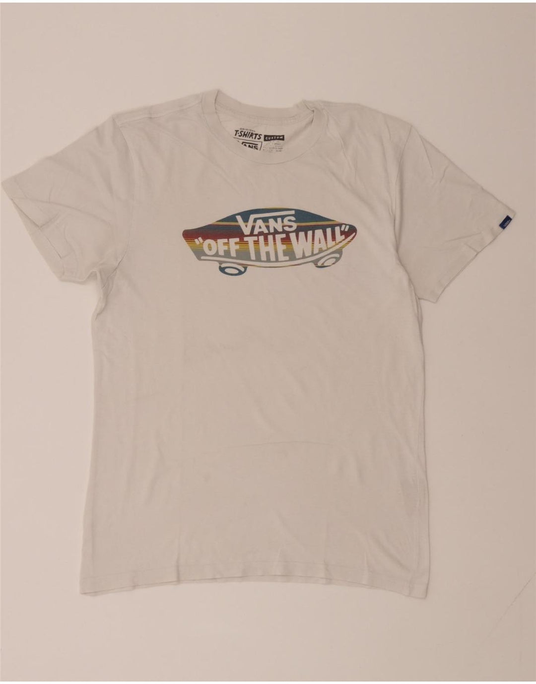 VANS Mens Custom Fit Graphic T-Shirt Top Medium White Cotton Vintage Vans and Second-Hand Vans from Messina Hembry 