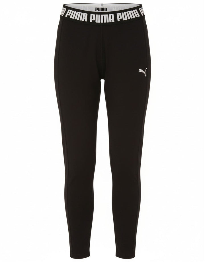 Puma Womens Graphic Crop Leggings UK 14 Large Black