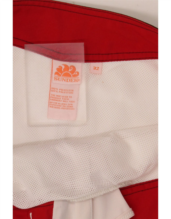 Sundek Mens Graphic Swimming Shorts Large  White Polyester
