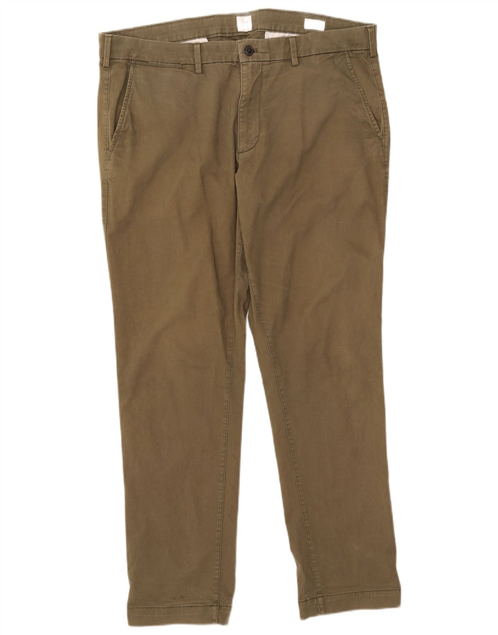 Gap Mens Slim Chino Trousers W38 L32 Khaki Cotton