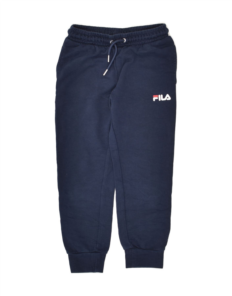 FILA Boys Tracksuit Trousers Joggers 7-8 Years Navy Blue Cotton | Vintage Fila | Thrift | Second-Hand Fila | Used Clothing | Messina Hembry 