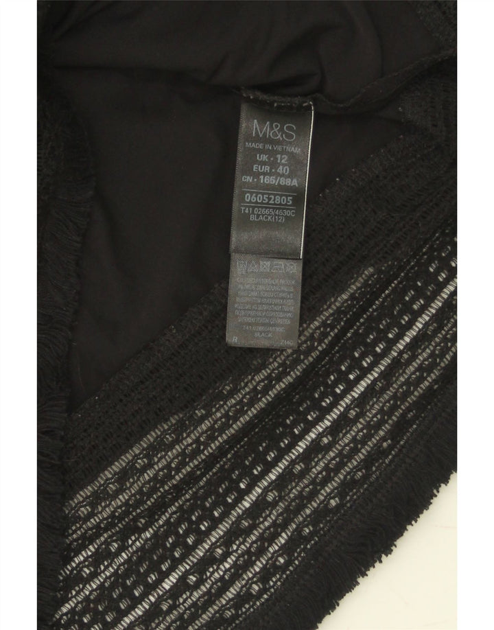 MARKS & SPENCER Womens Short Sleeve Blouse Top UK 12 Medium  Black Vintage Marks & Spencer and Second-Hand Marks & Spencer from Messina Hembry 