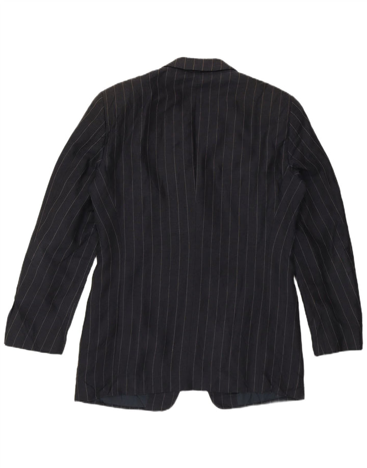 Armani Collezioni Mens Blazer Jacket IT 48 Small Navy Blue Pinstripe