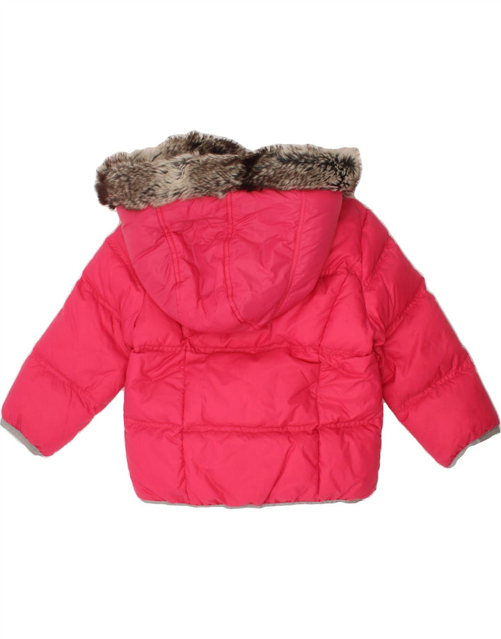 TOMMY HILFIGER Baby Girls Hooded Padded Jacket 18-24 Months Pink Nylon Vintage Tommy Hilfiger and Second-Hand Tommy Hilfiger from Messina Hembry 