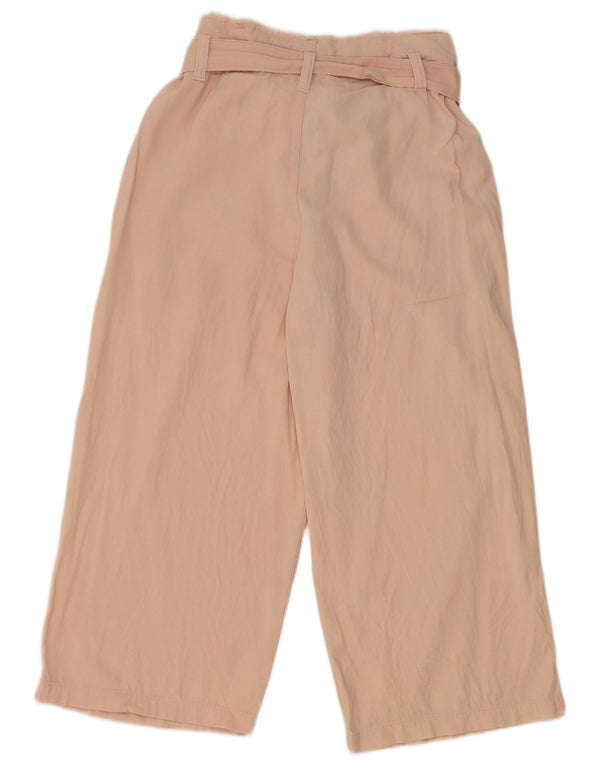 Topshop Womens High Waist Capri Trousers UK 12 Medium W30 L21 Pink Cotton