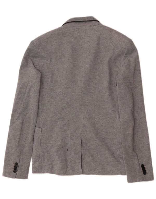 Zara Mens 2 Button Blazer Jacket UK 36 Small Grey Polyester