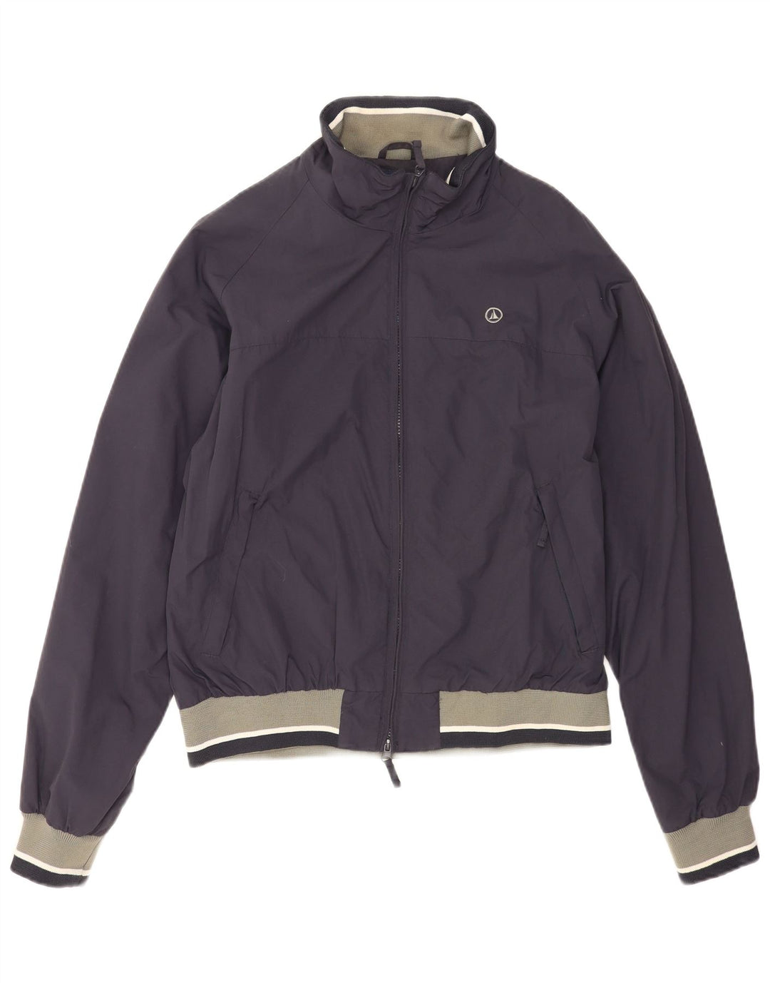 Ivy Oxford Mens Bomber Jacket IT 50 Large Navy Blue Colourblock Polyamide