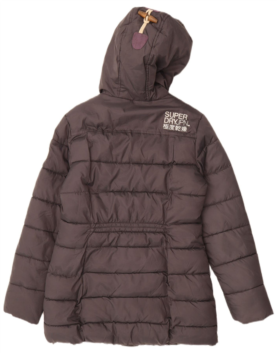 Superdry Mens Hooded Sherpa Padded Coat UK 10 Small Grey Polyester