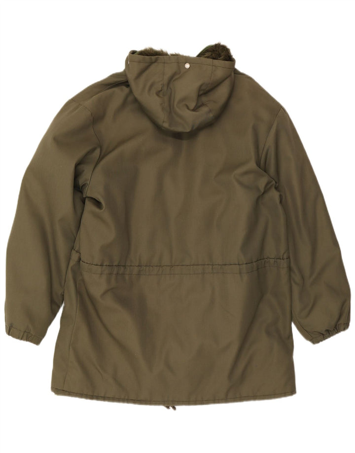 Vintage Mens Hooded Parka Jacket IT 50 Large Khaki