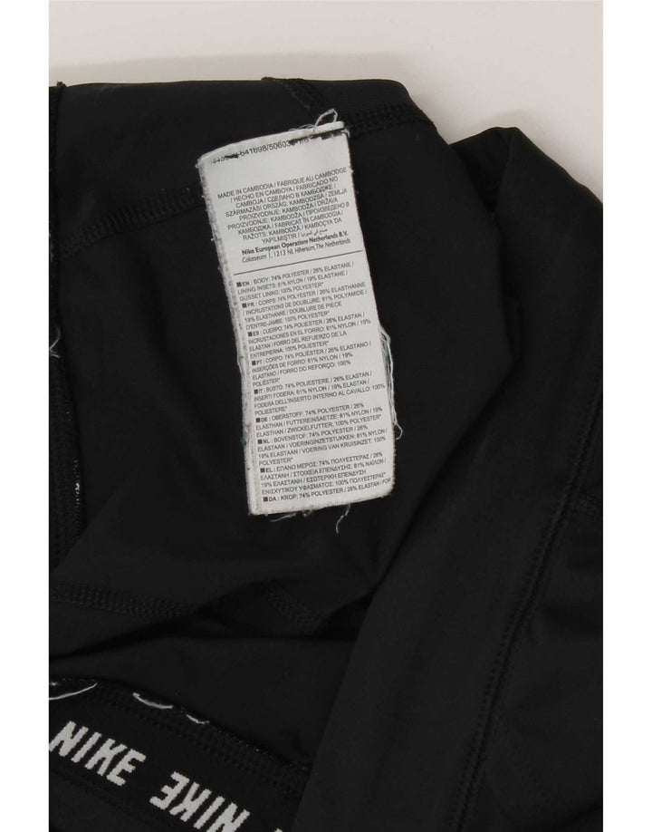 Nike Womens Dri Fit Crop Leggings UK 12 Medium Black Polyester