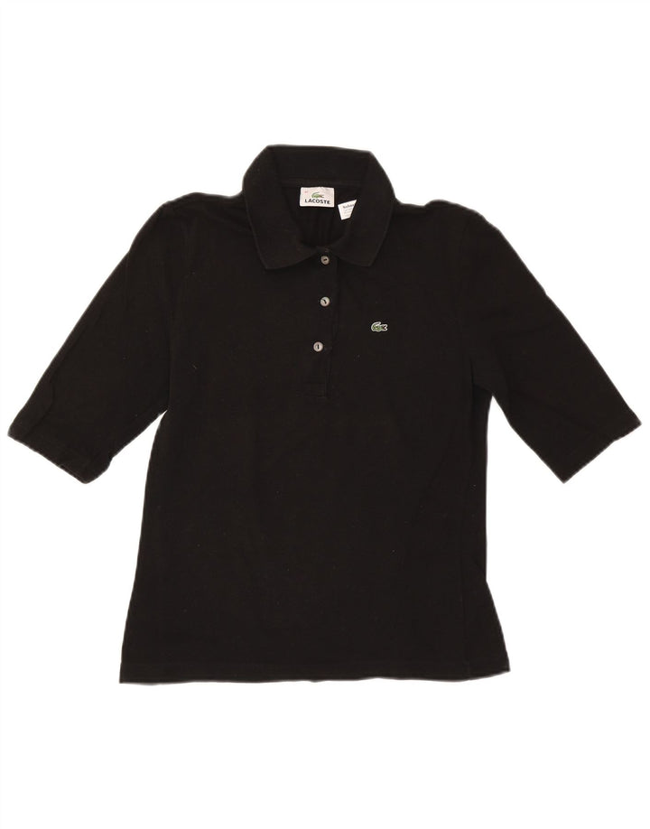 Lacoste Womens Polo Shirt Size 42 Large Black Cotton